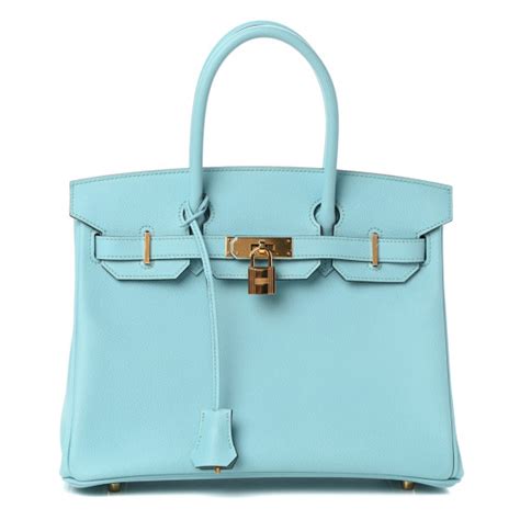 HERMES Epsom Birkin 30 Bleu Atoll 784741 